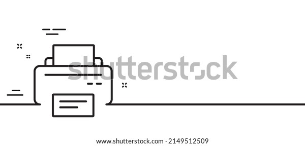 Printer icon.\
Printout Electronic Device sign. Office equipment symbol. Minimal\
line illustration background. Printer line icon pattern banner.\
White web template concept.\
Vector