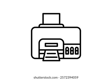 Printer icon. icon related to Office. suitable for web site, app, user interfaces, printable etc. line icon style. simple vector design editable