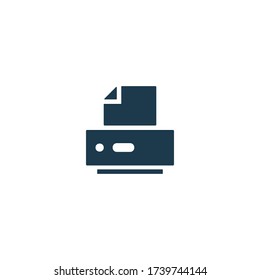 Druckersymbol Scanner-Zeichen. Laserstrahldrucker, Tintenstrahldrucker. Dokument, Bilddrucksymbol Office Tool und Equipment Icon für perfektes Web und Mobile Design.