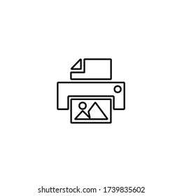 Druckersymbol Scanner-Zeichen. Laserstrahldrucker, Tintenstrahldrucker. Dokument, Bilddrucksymbol Office Tool und Equipment Icon für perfektes Web und Mobile Design.