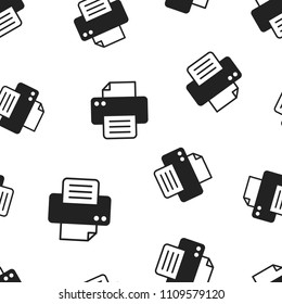 Printer icon seamless pattern background. Business concept vector illustration. Document printing symbol pattern.
