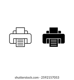 printer icon set color editable