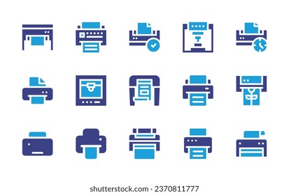 Printer icon set. Duotone color. Vector illustration. Containing printer, print, printing.