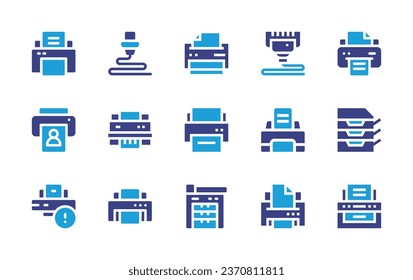 Printer icon set. Duotone color. Vector illustration. Containing print, printer.