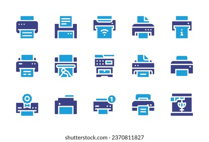 Printer icon set. Duotone color. Vector illustration. Containing printer, print, printing.
