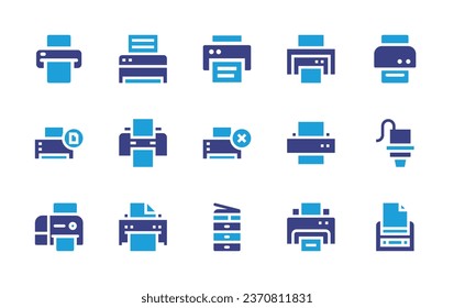 Printer icon set. Duotone color. Vector illustration. Containing printer, print.