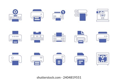 Printer icon set. Duotone color. Vector illustration. Containing printer, print, print cylinder.