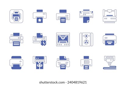 Printer icon set. Duotone color. Vector illustration. Containing printer, print.