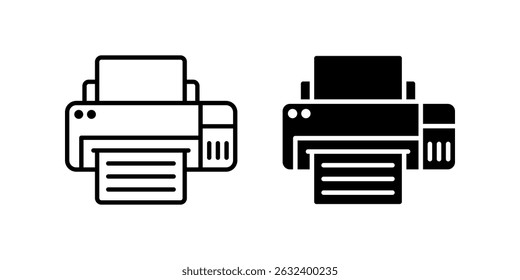 Printer icon set. for mobile concept and web design on white background