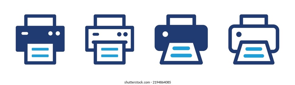 Printer icon set. Printout symbol. Printing machine icon template design.