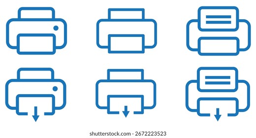 ícone de impressora definir arquivo eps vetorial 10