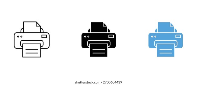 Printer icon set vector on white background for office equipment concept.