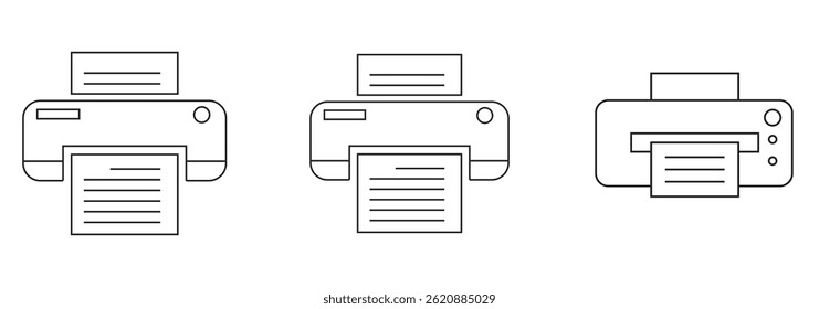 Ícone de impressora Definir vetor para aplicativo móvel, computador e Web.