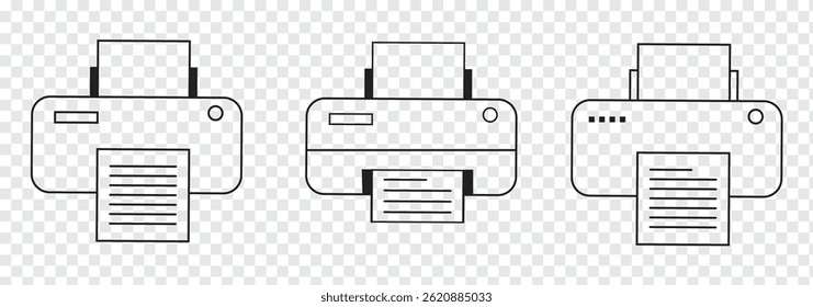 Ícone de impressora Definir vetor para aplicativo móvel, computador e Web.