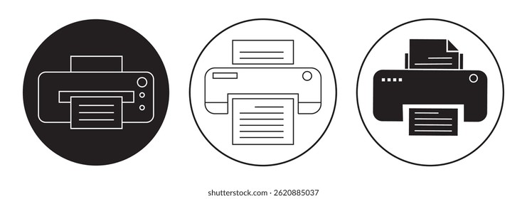 Ícone de impressora Definir vetor para aplicativo móvel, computador e Web.