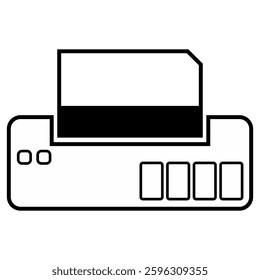 PRINTER ICON WITH A SHEET OF PAPER