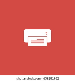 printer icon. sign design. red background