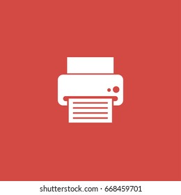 printer icon. sign design. red background