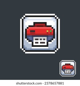 printer icon sign in pixel art style