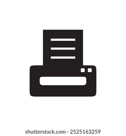 Printer icon. Simple office device. Black silhouette design. Vector illustration.