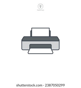 Printer icon symbol vector illustration isolated on white background