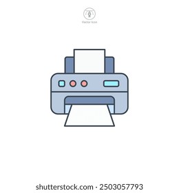 Printer icon symbol vector illustration isolated on white background