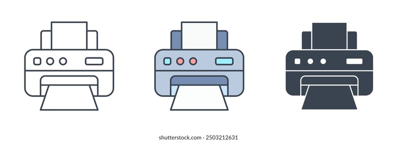 Printer icon symbol vector illustration isolated on white background