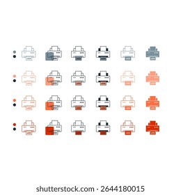 Ícone da impressora simbolizando o equipamento de impressão do escritório.