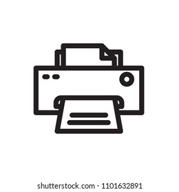 Printer icon, technology icon. Outline bold, thick line style, 4px strokes rounder edges. Vector illustration