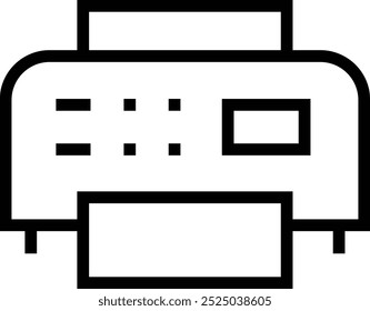 ícone da impressora. Design de estilo linear fino isolado em fundo branco