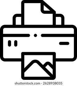 printer icon. Thin Linear Style Design Isolated On White Background