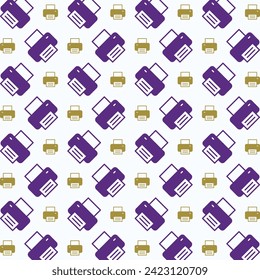 Printer Icon trendy colorful repeating pattern purple vector illustration background