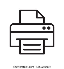 Printer icon in trendy outline style design. Vector graphic illustration. Printer icon for website design, logo, app, and ui. Editable vector stroke. Pixel perfect. EPS 10.
