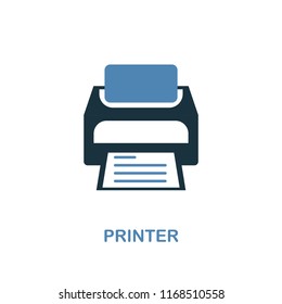 Printer icon in two colors. Simple element illustration. Printer icon design from computer collection. Symbols for web design, apps, software, print.