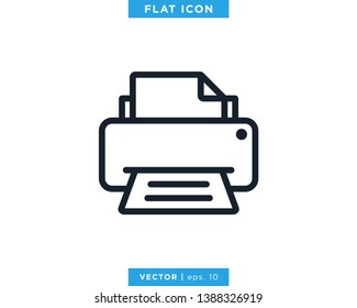 Printer Icon Vector Design Template.