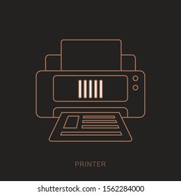 Printer Icon Vector Design Template.
