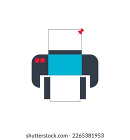Printer Icon Vector Design Template. Print paper or document sign. Home printer icon. Flat illustration of home printer vector icon for web design