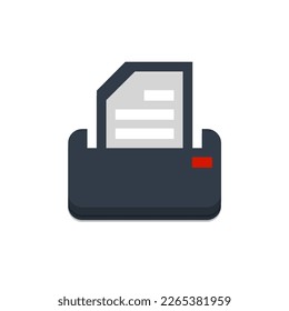 Printer Icon Vector Design Template. Print paper or document sign. Home printer icon. Flat illustration of home printer vector icon for web design