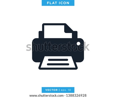 Printer Icon Vector Design Template.