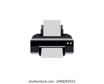 Printer Icon Vector. Digital Print Illustration. Inkjet Art Mastery. Modern Print Graphics. Cartoon Style Office Printer with Paper. Printing Innovation for Web Design. High-Quality Printing Machine.