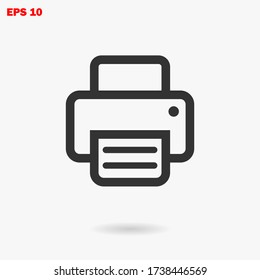 Vector de icono de impresora, Signo de fax Retroceso blanco