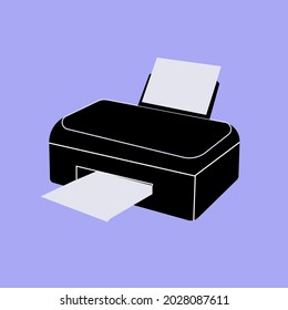 Printer icon vector, flat design icon, office icon 