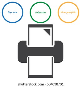 Printer Icon Vector flat design style