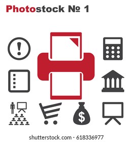 Printer Icon Vector flat design style