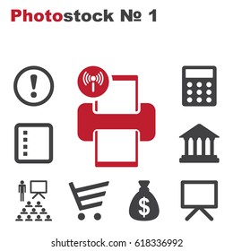 Printer Icon Vector flat design style
