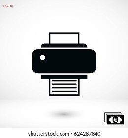 Printer icon vector, flat design best vector icon