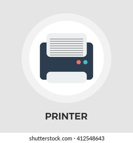 Printer icon vector. Flat icon isolated on the white background. Editable EPS file. Vector illustration.