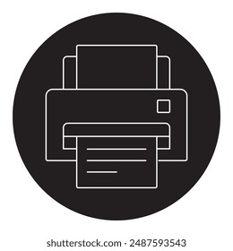 Printer Icon in Vector Format, Printer Icon for Office and Home Use, Vector Icon of a Digital Printer, Printer Machine Icon for Document Printing