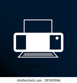 Printer icon vector illustration document print fax.