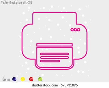 printer icon, vector illustration eps10
